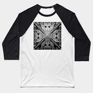 Sacred Geometry 3D Titanium Gothic Pyramid Architecture Baseball T-Shirt